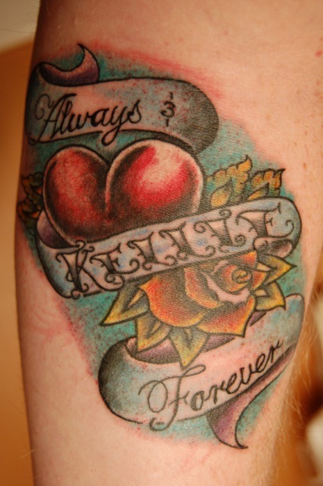 Ronnie at Art With a Pulse Tattoo modified the Heart-Kellie-Rose that he did